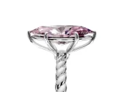 Solitaire Engagement Ring Setting for Fancy Pink Marquise Center with Plain Twisted Rope Band and Prong Head in White Gold