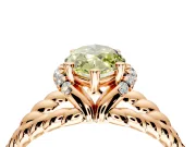 Halo Engagement Ring Setting for Fancy Yellow Marquise Center with Rope Twist Split Shank and Prong Head in Rose Gold