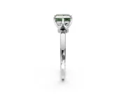 Solitaire Engagement Ring Setting for Fancy Green Princess Cut Center with Plain Band and Tulip Prong Head in Platinum
