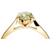 Solitaire Engagement Ring Setting for Fancy Yellow Marquise Center with Tapered Shoulders and Prong Head in Yellow Gold