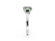 Solitaire Engagement Ring Setting for Fancy Green Asscher Cut Center with Plain Split Shank and Prong Head in Sterling Silver
