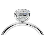 Solitaire Engagement Ring Setting for Radiant Cut Center with Plain Band, Open Basket and Prong Head in Platinum