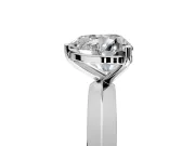 Solitaire Engagement Ring Setting for Heart-Shaped Center with Wide Knife Ridge Band and Prong Head in Sterling Silver