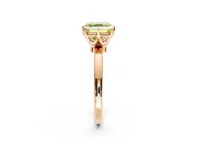 Solitaire Engagement Ring Setting for Fancy Yellow Asscher Cut Center with Plain Band and Tulip Prong Head in Rose Gold