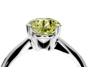 Solitaire Engagement Ring Setting for Fancy Yellow Round Cut Center with Knife Ridge Band and Claw Prong Head in Sterling Silver