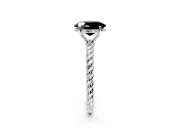 Solitaire Engagement Ring Setting for Fancy Black Oval Center with 2-Strand Rope Twist Band and Prong Head in White Gold