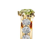 Solitaire Engagement Ring Setting for Fancy Yellow Heart-Shaped Center with Graduated Shared Prongs and Prong Head in Yellow Gold