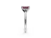 Solitaire Engagement Ring Setting for Fancy Pink Emerald Cut Center with Knife Ridge Band and Claw Prong Head in Platinum