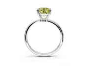 Minimalist Solitaire Engagement Ring Setting for Fancy Yellow Round Cut Center with Thin Band and Prong Head in Sterling Silver