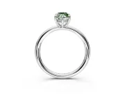 Hidden Halo Engagement Ring Setting for Fancy Green Marquise Center with Thin Rounded Band and Prong Head in Platinum