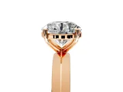 Solitaire Engagement Ring Setting for Round Cut Center with Wide Knife Ridge Band and Prong Head in Rose Gold