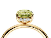 Solitaire Engagement Ring Setting for Fancy Yellow Radiant Cut Center with Plain Band, Open Basket and Prong Head in Yellow Gold