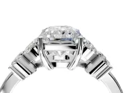 Floral Engagement Ring Setting for Radiant Cut Center with Marquise Cluster Shoulders and Prong Head in Platinum
