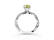 Solitaire Engagement Ring Setting for Fancy Yellow Oval Center with Marquise Panel Band and Prong Head in Sterling Silver