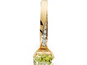 Side Accent Engagement Ring Setting for Fancy Yellow Cushion Cut Center with Accent Shoulders and Prong Head in Yellow Gold
