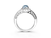 Floral Engagement Ring Setting for Fancy Blue Marquise Center with Four Accent Clusters and Prong Head in Platinum