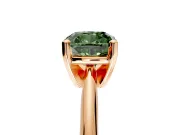 Solitaire Engagement Ring Setting for Fancy Green Cushion Cut Center with Knife Ridge Band and Claw Prong Head in Rose Gold