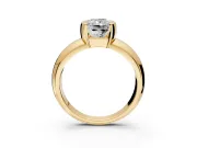 Tension Engagement Ring Setting for Radiant Cut Center with Wide Flat Band and Tension Head in Yellow Gold