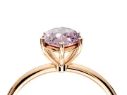 Solitaire Engagement Ring Setting for Fancy Pink Marquise Center with Straight Thin Band and Prong Head in Rose Gold