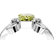 Solitaire Engagement Ring Setting for Fancy Yellow Radiant Cut Center with Twisted Band and Scroll Prong Head in White Gold