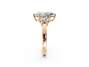 Solitaire Engagement Ring Setting for Marquise Center with Marquise Flower Shoulders and Prong Head in Rose Gold