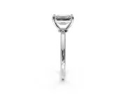 Minimalist Solitaire Engagement Ring Setting for Emerald Cut Center with Thin Band and Prong Head in Platinum