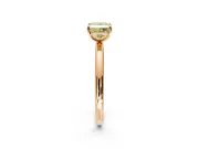 Low-Set Solitaire Engagement Ring Setting for Fancy Yellow Princess Cut Center with Thin Plain Band and Prong Head in Rose Gold