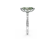Solitaire Engagement Ring Setting for Fancy Green Marquise Center with Pave Accents and Prong Head in White Gold