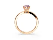 Solitaire Engagement Ring Setting for Fancy Pink Pear-Shaped Center with Plain Band and Tulip Prong Head in Rose Gold