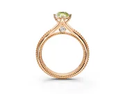 Solitaire Engagement Ring Setting for Fancy Yellow Marquise Center with Milgrain Cathedral Band and Prong Head in Rose Gold