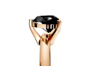 Solitaire Engagement Ring Setting for Fancy Black Heart-Shaped Center with Wire Band and Prong Head in Rose Gold