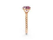 Solitaire Engagement Ring Setting for Fancy Pink Round Cut Center with Plain Twisted Rope Band and Prong Head in Rose Gold