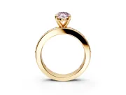 Solitaire Engagement Ring Setting for Fancy Pink Marquise Center with Channel-Set Accents and Prong Head in Yellow Gold