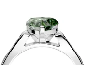 Solitaire Engagement Ring Setting for Fancy Green Heart-Shaped Center with Channel Accents and Prong Head in White Gold