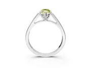 Solitaire Engagement Ring Setting for Fancy Yellow Marquise Center with Tapered Split Shoulders and Prong Head in Sterling Silver