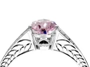 Split Shank Engagement Ring Setting for Fancy Pink Pear-Shaped Center with Pave Split Shank and Prong Head in Platinum