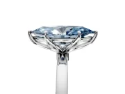 Solitaire Engagement Ring Setting for Fancy Blue Marquise Center with Thin Rounded Plain Band and Prong Head in Sterling Silver