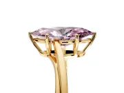 Solitaire Engagement Ring Setting for Fancy Pink Marquise Center with Plain Bypass Twist Band and Prong Head in Yellow Gold