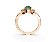 Solitaire Engagement Ring Setting for Fancy Green Cushion Cut Center with Twisted Band and Scroll Prong Head in Rose Gold