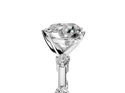 Solitaire Engagement Ring Setting for Heart-Shaped Center with Bezel Station Band and Prong Head in Platinum
