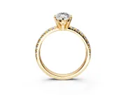 Solitaire Engagement Ring Setting for Marquise Center with Large Accents and Prong Head in Yellow Gold