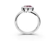 Solitaire Engagement Ring Setting for Fancy Pink Heart-Shaped Center with Wide Band and Bezel Head in Platinum