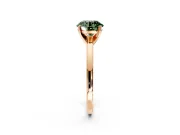 Solitaire Engagement Ring Setting for Fancy Green Round Cut Center with Basket Rail and Prong Head in Rose Gold