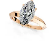 Solitaire Engagement Ring Setting for Marquise Center with Wide Knife Ridge Band and Prong Head in Rose Gold
