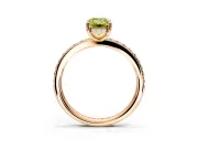 Solitaire Engagement Ring Setting for Fancy Yellow Emerald Cut Center with Fine Pave Band and Prong Head in Rose Gold