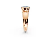 Tension Engagement Ring Setting for Fancy Blue Radiant Cut Center with Wide Flat Band and Tension Head in Rose Gold