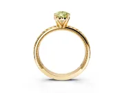 Solitaire Engagement Ring Setting for Fancy Yellow Pear-Shaped Center with Milgrain X Pattern Band and Prong Head in Yellow Gold