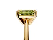 Solitaire Engagement Ring Setting for Fancy Yellow Emerald Cut Center with Knife Ridge Band and Claw Prong Head in Yellow Gold