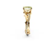 Solitaire Engagement Ring Setting for Fancy Yellow Radiant Cut Center with Pave and Plain Crossover Band and Prong Head in Yellow Gold