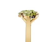 Solitaire Engagement Ring Setting for Fancy Yellow Heart-Shaped Center with Tapered Shoulders and Prong Head in Yellow Gold